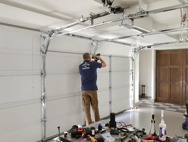 Wallingford Garage Door Repair certified technician performing precision garage door repair in Wallingford