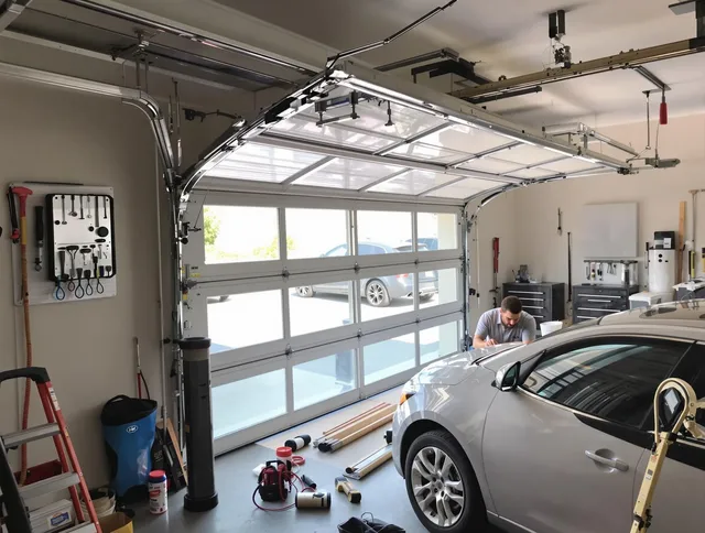 Garage door noise reduction service by Wallingford Garage Door Repair in Wallingford